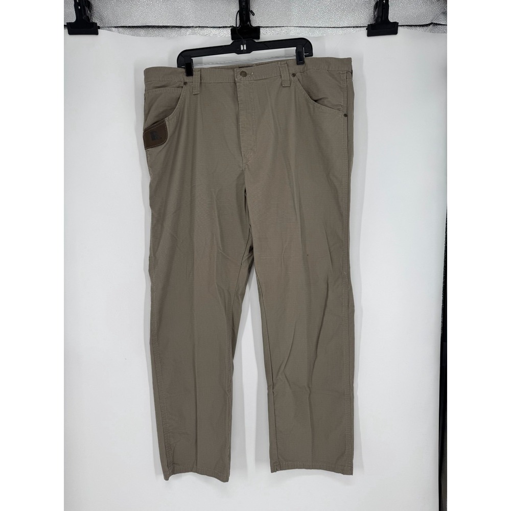 Wrangler Riggs Workwear Ripstop Pants Mens 44x30 Khaki Tan Work Chino Carpenter